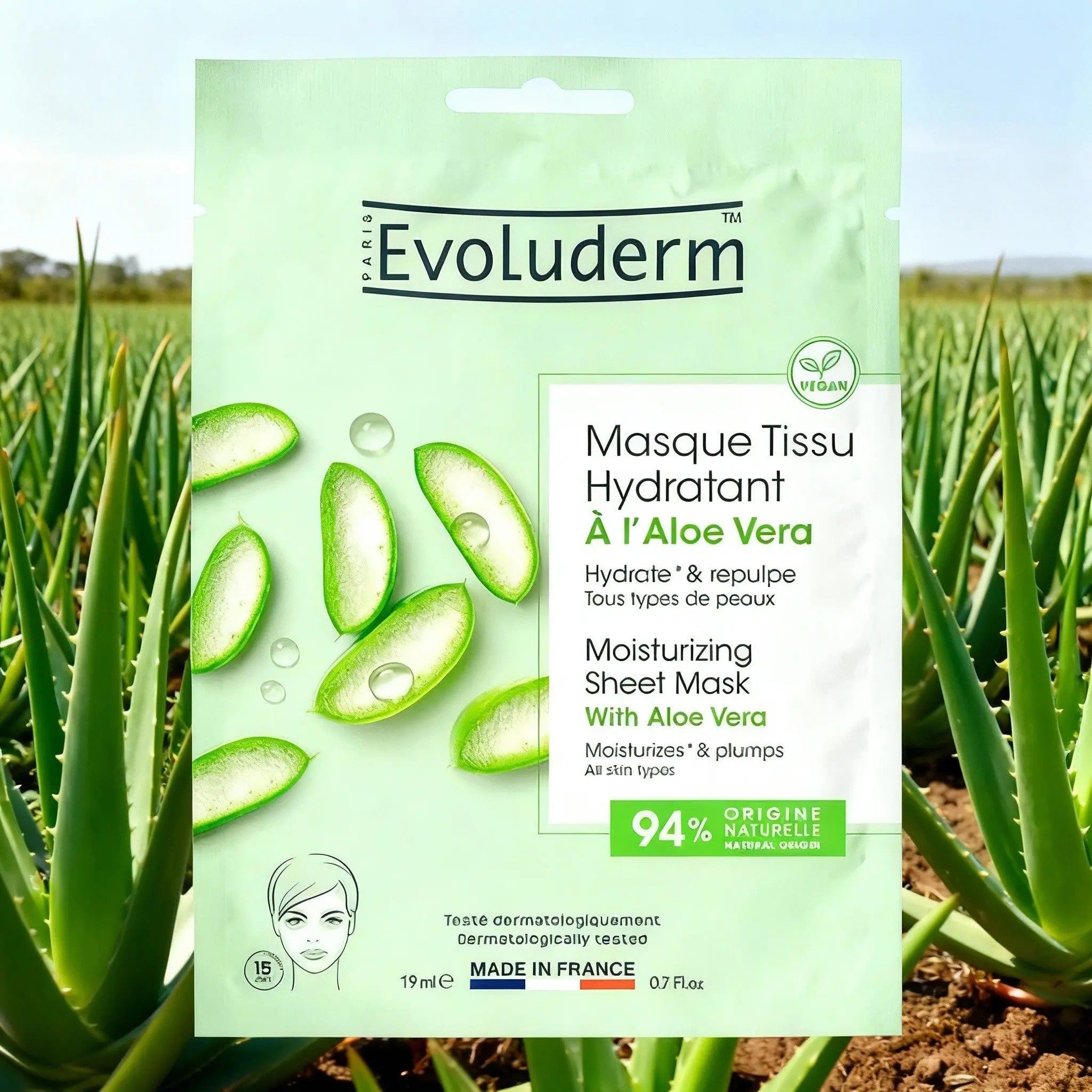 Masque Tissu Hydratant à l'Aloe Vera Savo'Nath