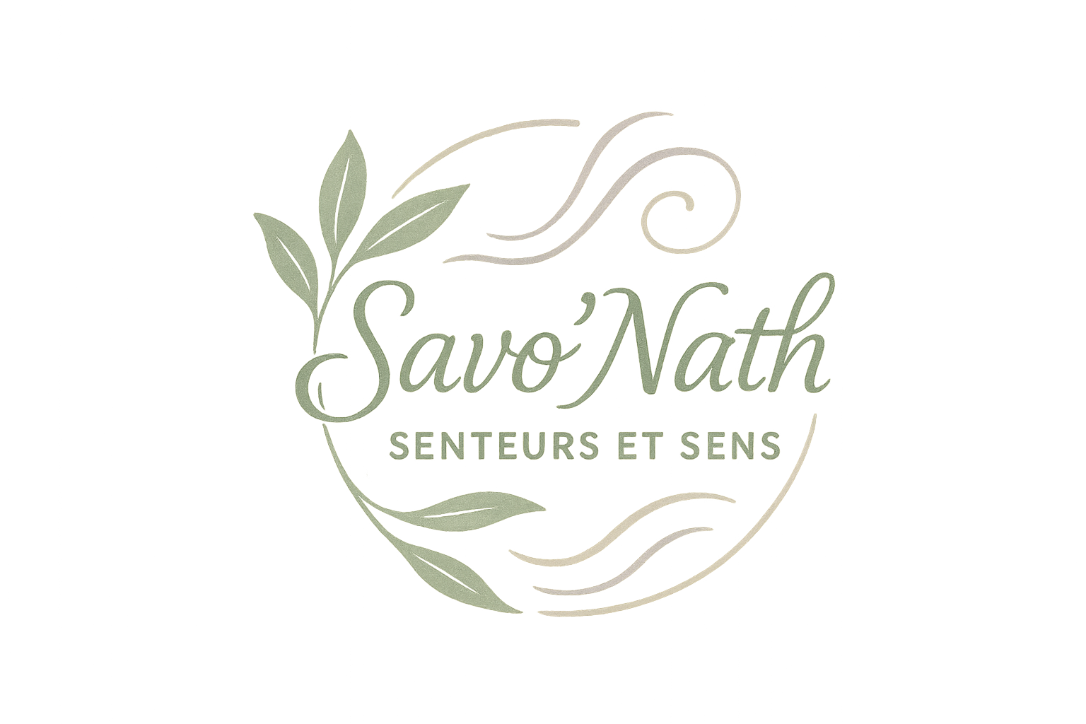 genere un logo de bien etre avec inscrit Savo'Nath Senteurs et Sens a l'interieur